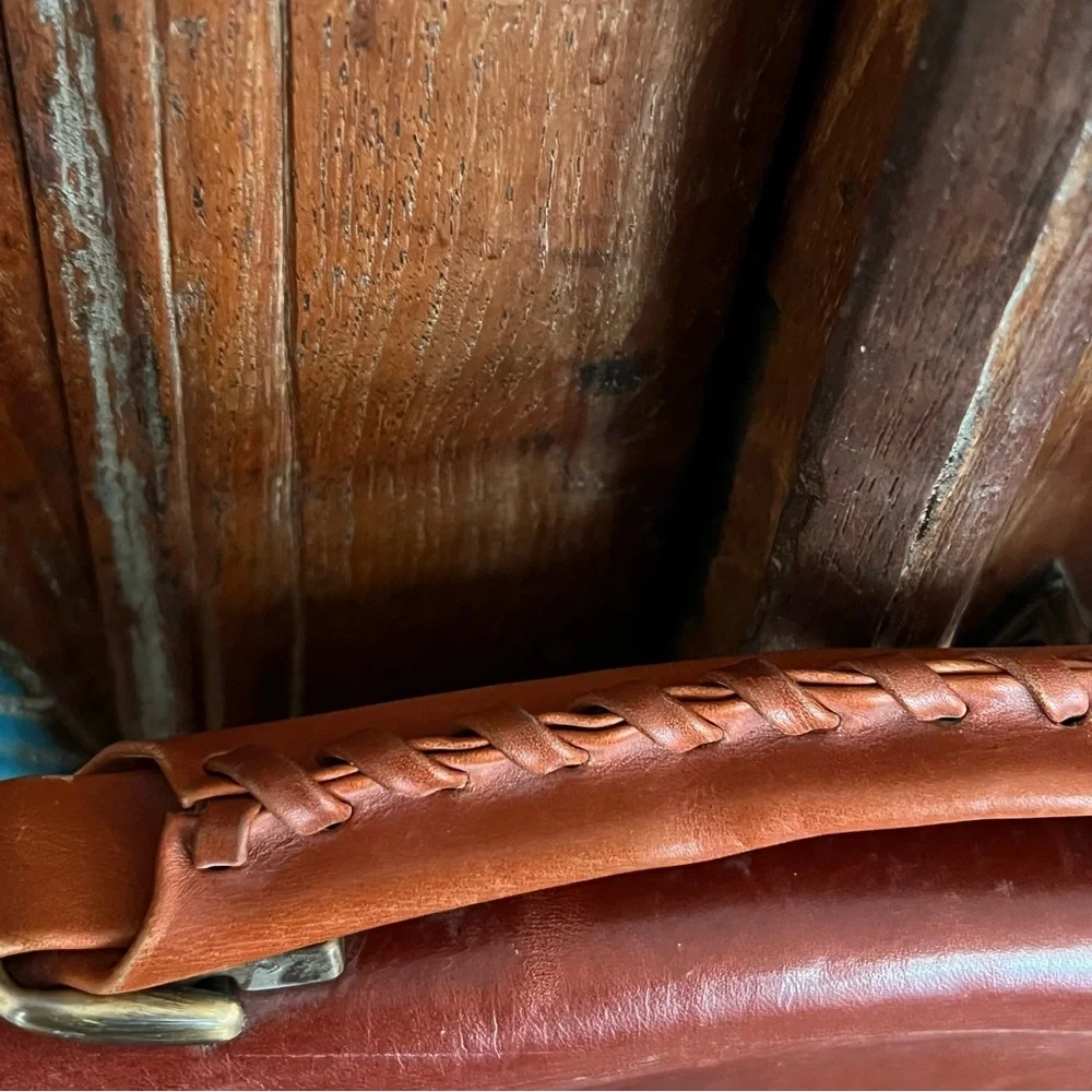 Small Leather Briefcase: Leather Men's Handbag & Brown Shoulder Bag